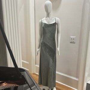 NICHOLAS Silver Satin Gown